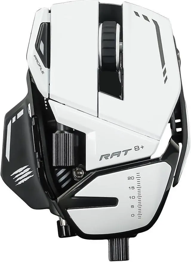 Alt view image 11 of 16 - MAD CATZ R.A.T. 8+ Optical Gaming Mouse - White (MR05DCAMWH00)