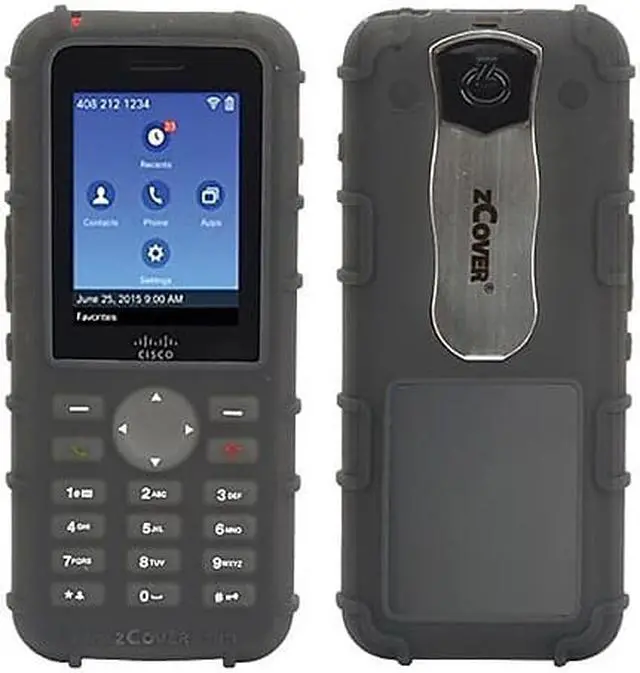 Alt view image 8 of 9 - zCover Dock-in-Case Carrying Case for IP Phone - Gray - Silicone, Metal Clip - Clip