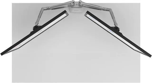 Alt view image 17 of 19 - Kanto DMS2000S Dual-Monitor Desktop Mount for 17-inch to 32-inch Displays - Silver