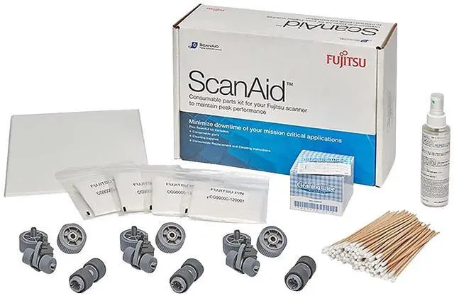 Alt view image 3 of 9 - Fujitsu CG01000-289001 ScanAid Scanner Consumable Kit for fi-7600 7700
