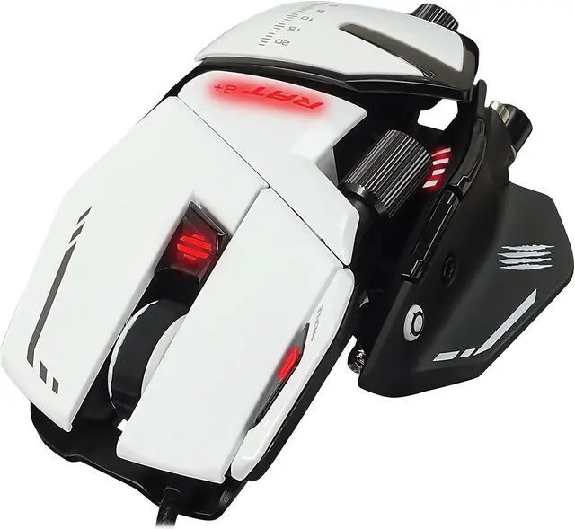 Alt view image 13 of 16 - MAD CATZ R.A.T. 8+ Optical Gaming Mouse - White (MR05DCAMWH00)