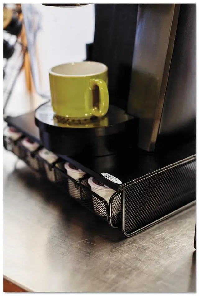 Alt view image 10 of 20 - Safco 1 Drawer Hospitality Organizer 5 Compartments 12 1/2 x 11 1/4 x 3 1/4 Bk 3274BL