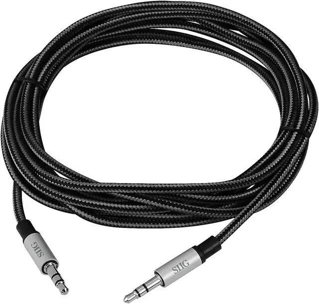 Alt view image 5 of 9 - SIIG CB-AU0B12-S1 9.84 ft. Woven Fab Stereo Aux Cable Male to Male