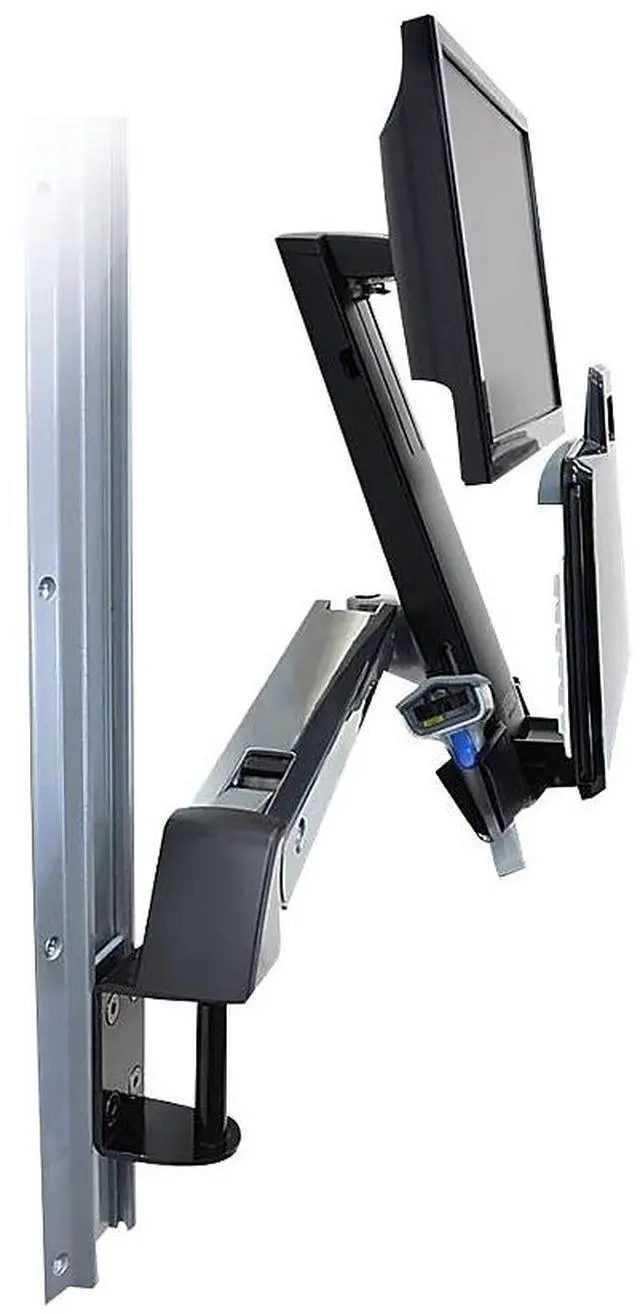 Alt view image 3 of 9 - ERGOTRON 45-273-026 StyleView Sit-Stand Combo System with Small CPU Holder (Polished Aluminum)