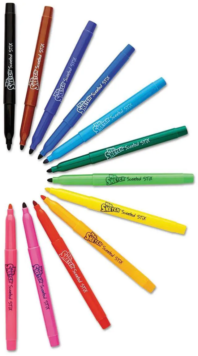 Alt view image 9 of 10 - Mr. Sketch Scented Stix Watercolor Markers Fine Point 12 Colors 216/Set 1905315