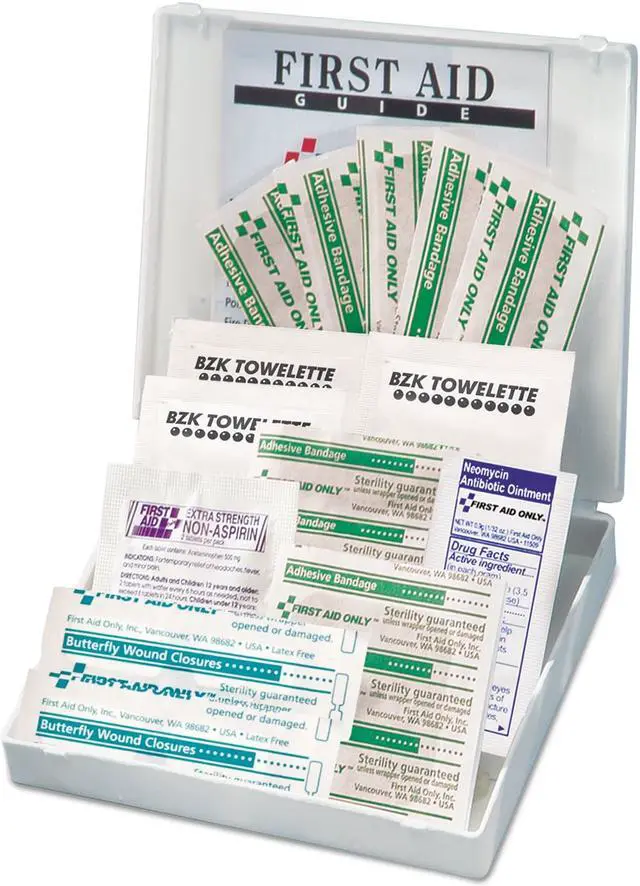 Alt view image 3 of 4 - First Aid Only All-Purpose First Aid Kit 21 Pieces 4 3/4 x 3 x 1/2 Blue/White 110