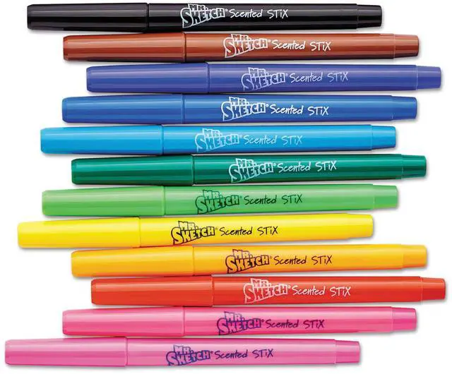 Alt view image 7 of 10 - Mr. Sketch Scented Stix Watercolor Markers Fine Point 12 Colors 216/Set 1905315