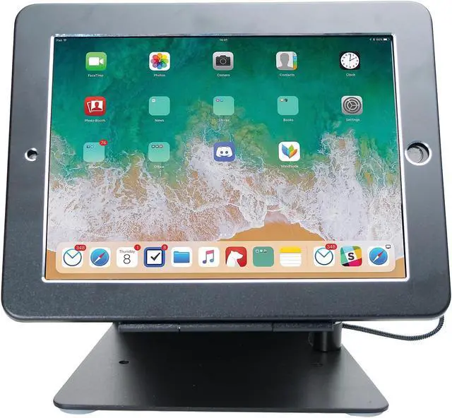 Alt view image 20 of 20 - Cta Digital Desktop Anti-Theft Stand Ipad Black Case Rotates 360 Degrees