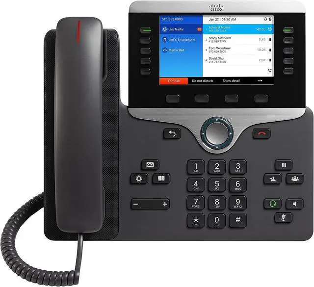 Alt view image 8 of 12 - Cisco CP-8851-3PCC-K9= 8851 IP Phone - Corded/Cordless - Corded - Bluetooth - Desktop, Wall Mountable - Charcoal