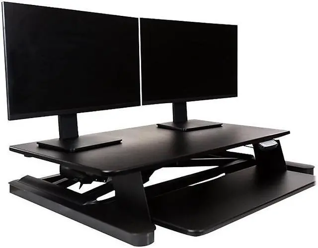 Alt view image 11 of 20 - Ergotech - FDM-E-DESK - Electric Sit Stand Desktop Converter Designed W/36 Upper Display Surfacea And Lo