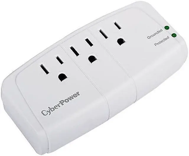 Alt view image 3 of 4 - CyberPower CSB300W Essential 3-Outlet Surge Suppressor w/ Wall Tap Plug