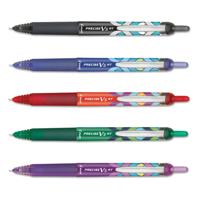 Pilot Precise V5RT Retractable Rolling Ball Pen – Purple Ink, Extra Fine Point, 2-Pack