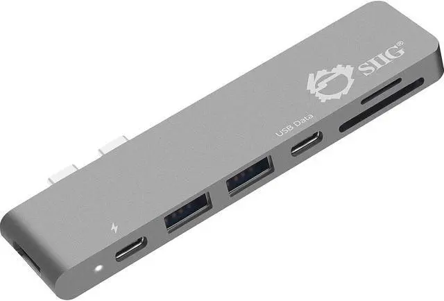 Alt view image 18 of 20 - SIIG Thunderbolt 3 USB-C Hub HDMI with Card Reader & PD Adapter - Space Gray