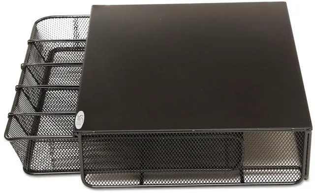 Alt view image 7 of 20 - Safco 1 Drawer Hospitality Organizer 5 Compartments 12 1/2 x 11 1/4 x 3 1/4 Bk 3274BL