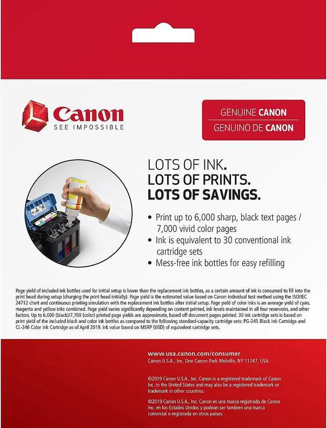 Alt view image 5 of 6 - Canon GI-290 Cyan/Magenta/Yellow Ink Bottle Value Pack #1596C005