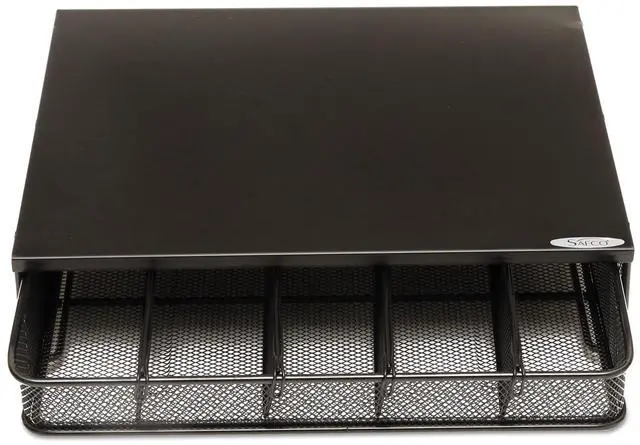 Alt view image 5 of 20 - Safco 1 Drawer Hospitality Organizer 5 Compartments 12 1/2 x 11 1/4 x 3 1/4 Bk 3274BL