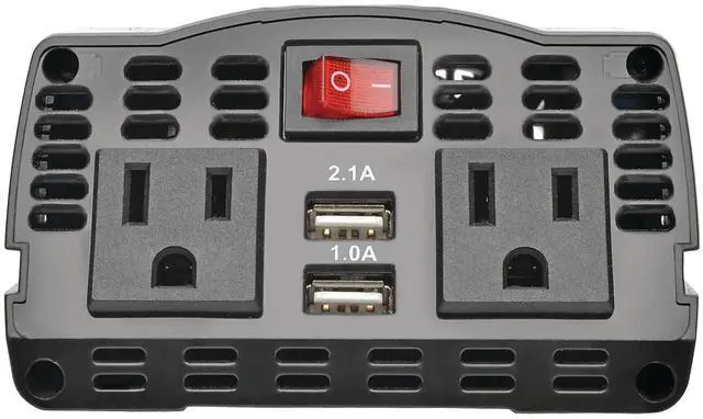 Alt view image 3 of 20 - Tripp Lite 375 Watts Car Power Inverter 2 Outlets 2-Port USB Charging AC to DC (PV375)