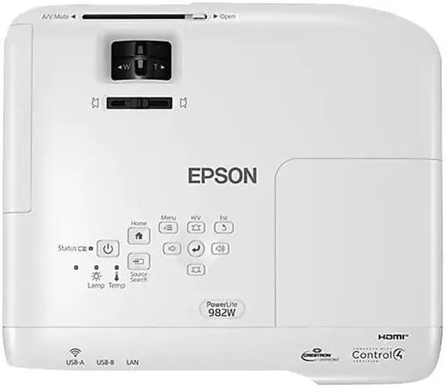 Alt view image 4 of 13 - Epson PowerLite 982W WXGA 3LCD Classroom Projector 4200 lumens, V11H987020