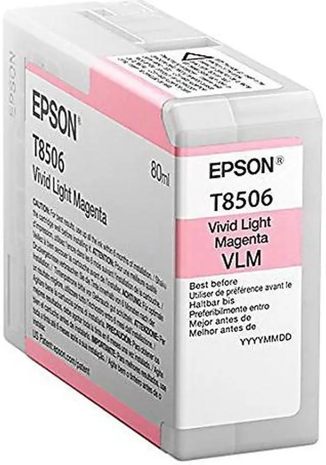 Alt view image 8 of 10 - Epson T850 Vivid Light Magenta Inkjet UltraChrome HD Ink Cartridge #T850600