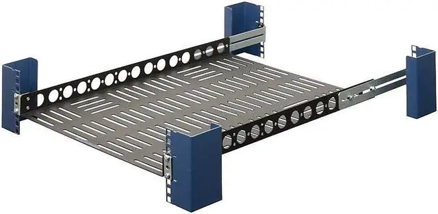 Alt view image 2 of 12 - RackSolutions 1U Light Duty Fixed Shelf 24in Depth - US Steel Construction, 100 lbs Capacity, Anti-Slip Mat, Adjustable Mounting Depth - OEM