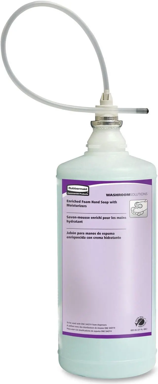 Alt view image 6 of 6 - Rubbermaid Enriched Lotion Hand Soap Refill - Light Passion Flower Scent - 27.1 fl oz (800 mL) - Biodegradable, Hypoallergenic, Moisturizing, Antimicrobial, Dye-free - White - 1 Each
