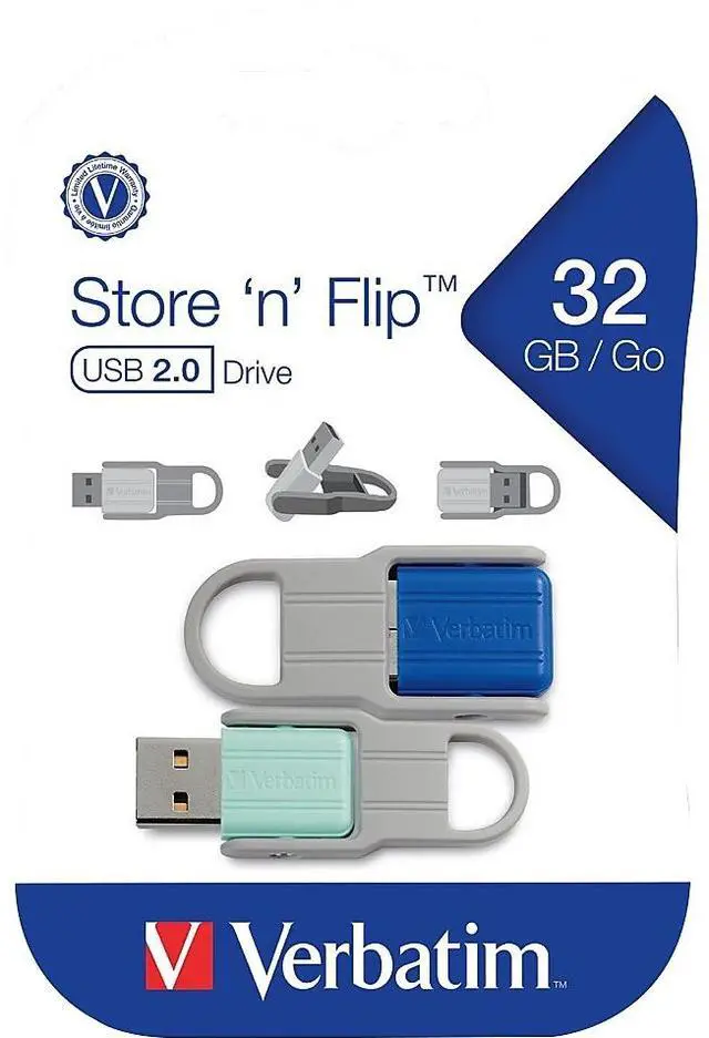 Alt view image 5 of 12 - VERBATIM 70061 32GB Store n Flip USB BlueMint