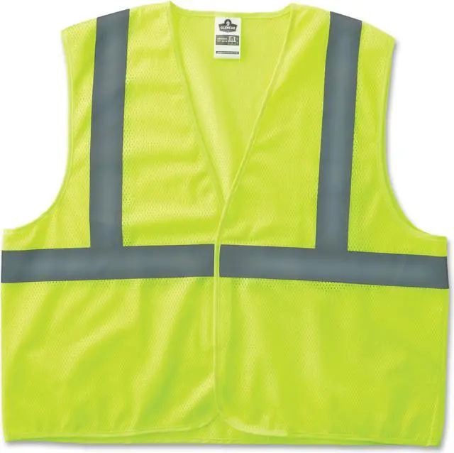 Alt view image 2 of 3 - GloWear 8205HL Type R Class 2 Super Econo Mesh Safety Vest Lime 2X-/3X-Large