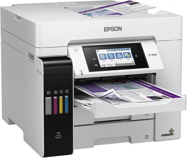 Alt view image 3 of 8 - Epson EcoTank® Pro ET-5850 All-in-One Cartridge-Free Business Supertank Printer