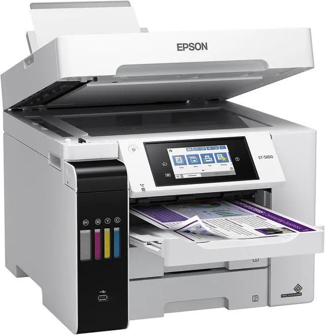 Alt view image 5 of 8 - Epson EcoTank® Pro ET-5850 All-in-One Cartridge-Free Business Supertank Printer