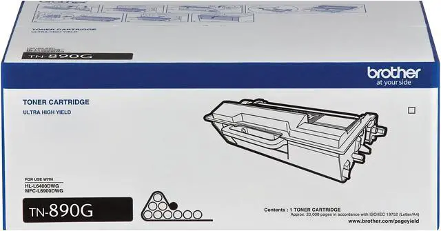 Alt view image 9 of 18 - Brother TN890G TAA-Compliant Ultra High-yield Black Toner Cartridge