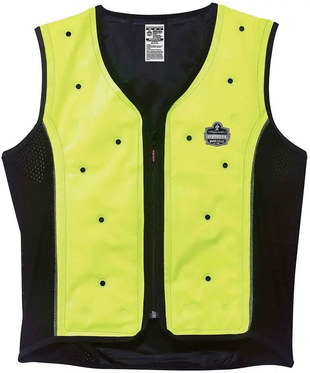 Main image of Ergodyne 12678 Chill-Its 6685 Premium Dry Evaporative Cooling Vest with Zipper - Nylon - 4X-Large - Lime