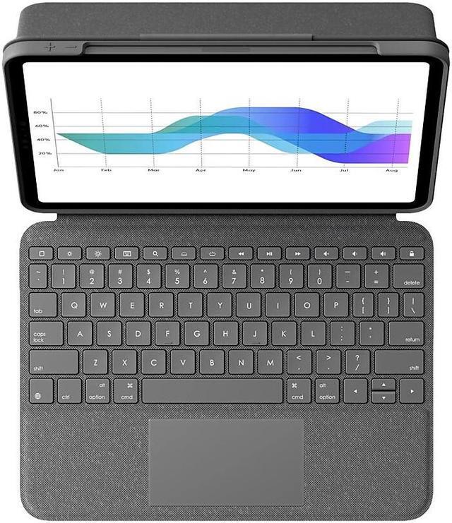 Alt view image 15 of 20 - Logitech Folio Touch iPad Keyboard Case with Trackpad and Smart Connector for iPad Pro 11-inch (1st, 2nd, 3rd Generation) - Grey