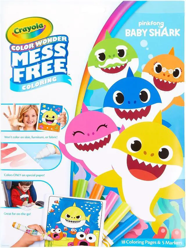 Alt view image 4 of 16 - Crayola Baby Shark Wonder Pages Mess Free Coloring Gift, Kids Indoor Activities at Home
