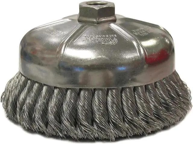Alt view image 4 of 4 - WEILER 96090 Knot Wire Cup Wire Brush, Threaded Arbor, 6"