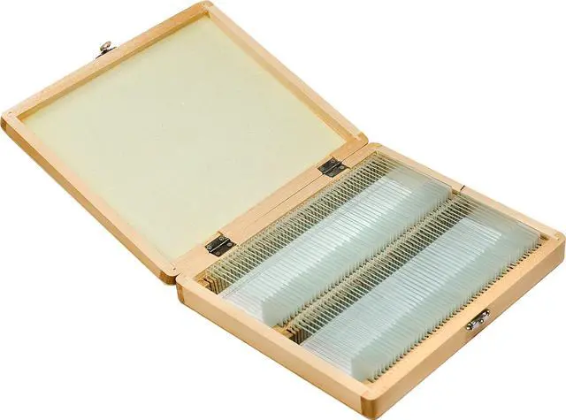 Alt view image 2 of 3 - 100 Prepared Microscope Slides w/ Wooden Case