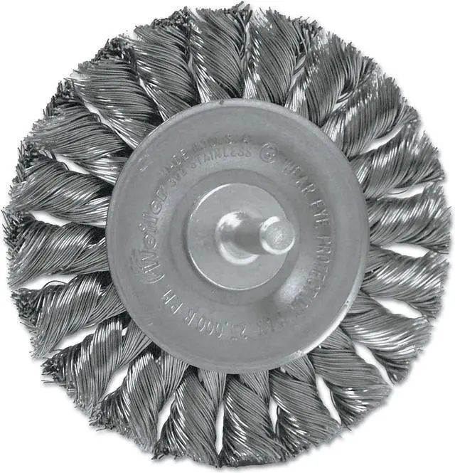 Alt view image 5 of 5 - WEILER 94038 Knot Wire Wheel Wire Brush, Stem, 3-1/4"