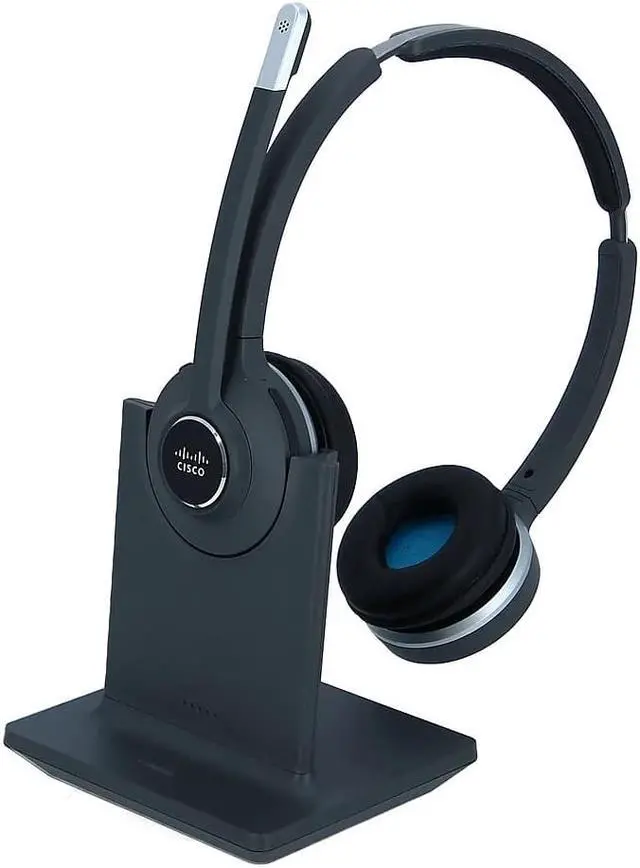Alt view image 2 of 3 - Cisco 562 Headset, Stereo - Wireless - DECT 6.0 - 300 ft48 kHz - Over-the-head - Binaural - Supra-aural - Uni-directional, Electret, Condenser Microphone - Black