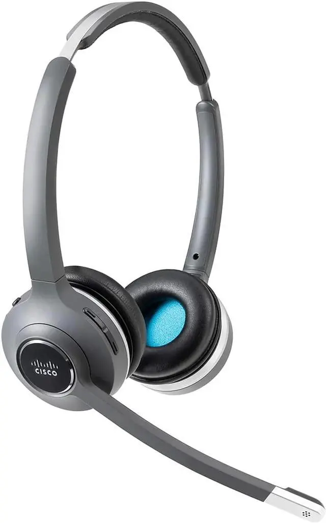 Alt view image 3 of 3 - Cisco 562 Headset, Stereo - Wireless - DECT 6.0 - 300 ft48 kHz - Over-the-head - Binaural - Supra-aural - Uni-directional, Electret, Condenser Microphone - Black