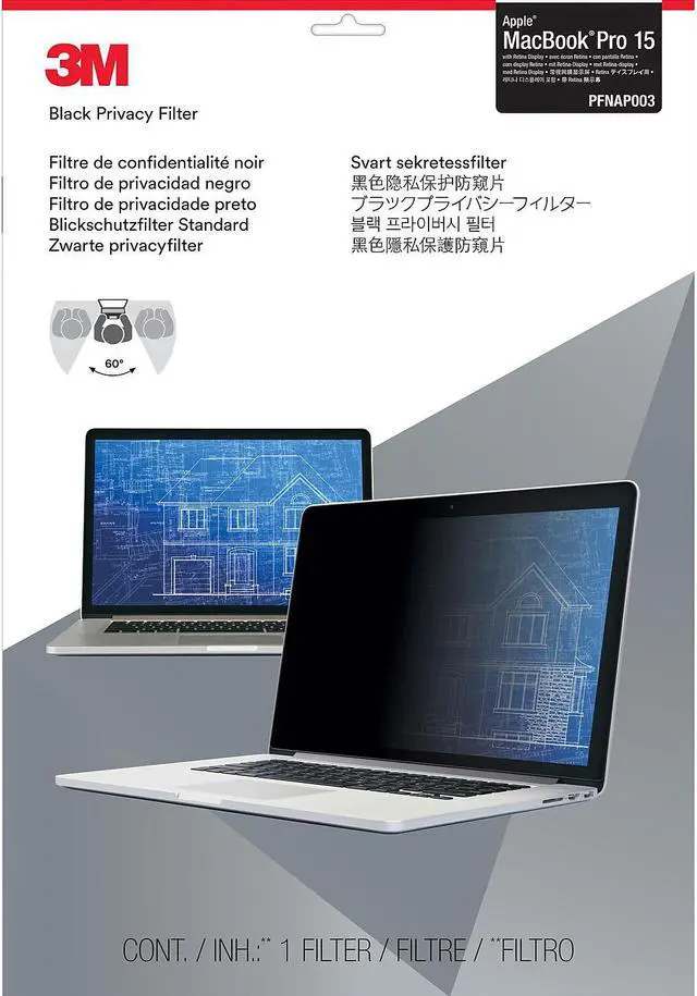 Alt view image 10 of 10 - 3M™ Privacy Filter For 15" Apple®; Macbook Pro®; With Retina®; Display (2012-2015)