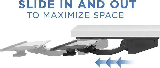 Alt view image 9 of 12 - Mount-It! Sit Stand Keyboard Tray | Height Adjustable Under Desk Keyboard and Mouse Drawer | 26.5 Inch Wide Platform