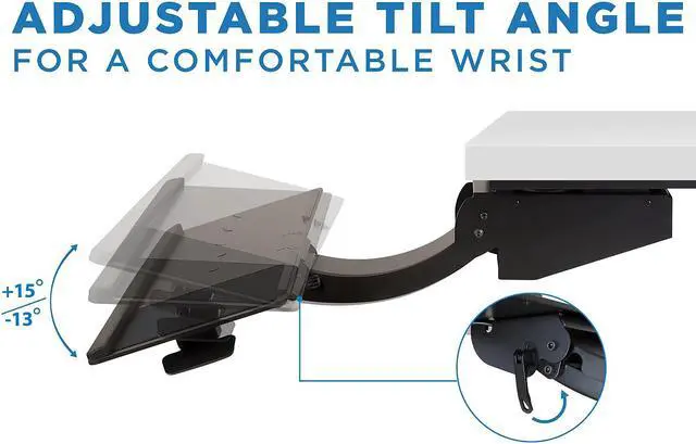 Alt view image 10 of 12 - Mount-It! Sit Stand Keyboard Tray | Height Adjustable Under Desk Keyboard and Mouse Drawer | 26.5 Inch Wide Platform