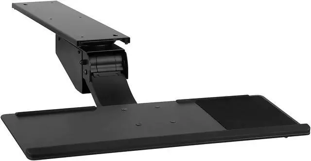 Alt view image 6 of 12 - Mount-It! Sit Stand Keyboard Tray | Height Adjustable Under Desk Keyboard and Mouse Drawer | 26.5 Inch Wide Platform