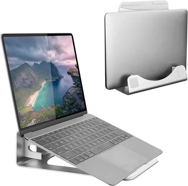 Alt view image 8 of 13 - Mount-It! Vertical Laptop Stand and Holder | 15" Max Screen Size