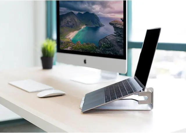 Alt view image 12 of 13 - Mount-It! Vertical Laptop Stand and Holder | 15" Max Screen Size