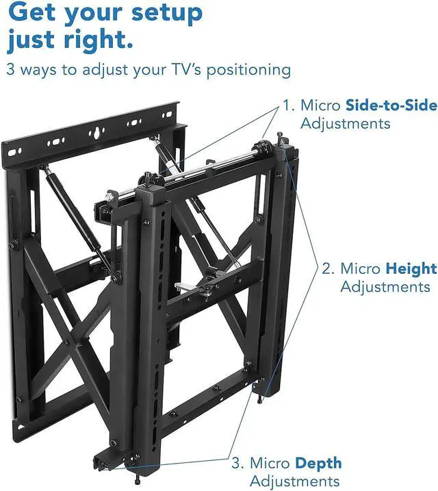 Alt view image 10 of 15 - Mount-It! Digital Signage TV Mount | Fits 50"-70" TVs | Menu Board Pop Out Function