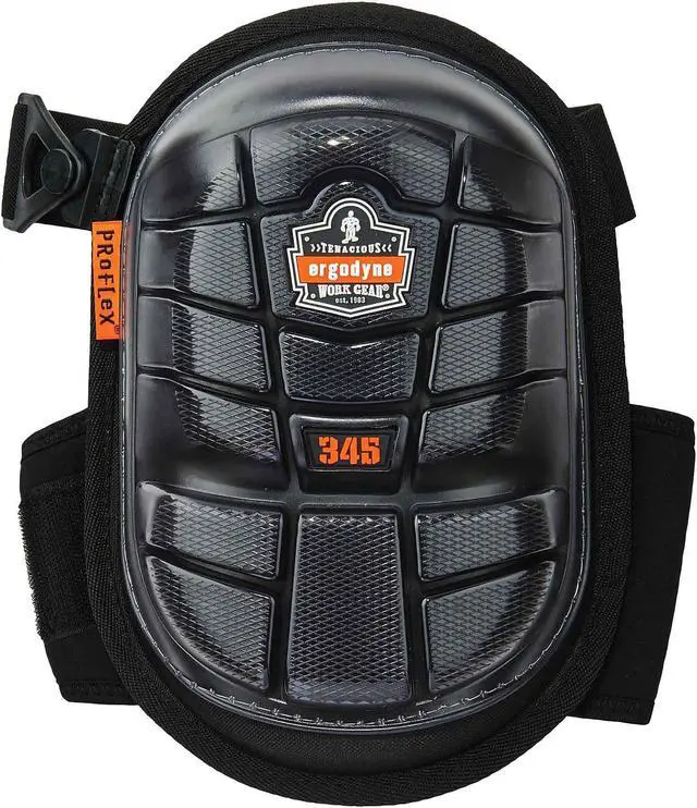 Alt view image 3 of 4 - ERGODYNE 345 Knee Pad, Hard Shell, Gel, Foam Pad, Rubber Cap, Clip Closure, 2