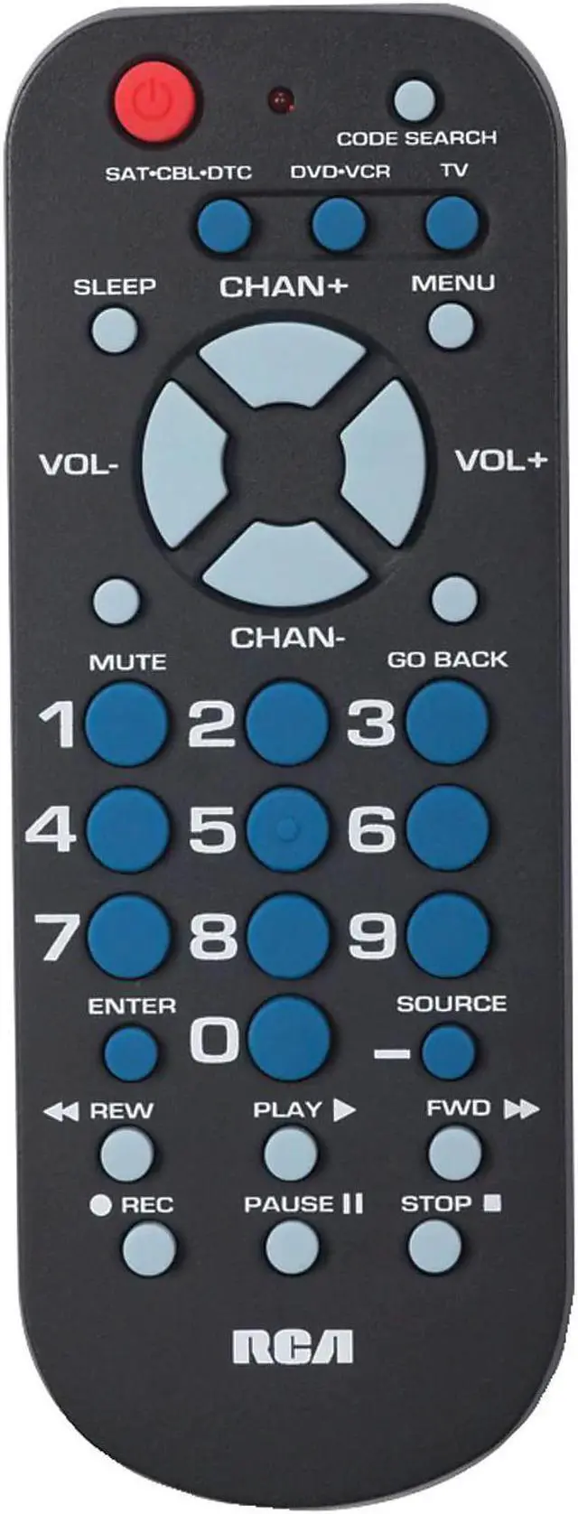 Alt view image 5 of 7 - RCA RCR503BR 3-Device Palm-Sized Universal Remote