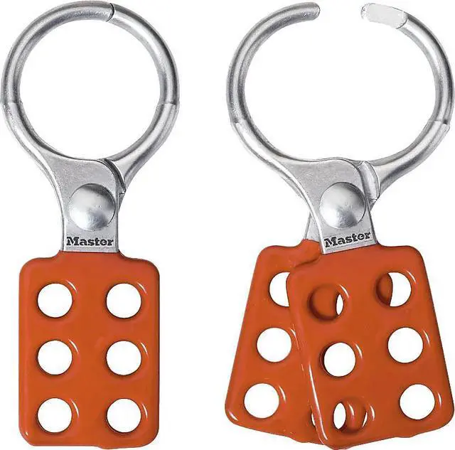 Alt view image 6 of 6 - SAFETY HASP, ALUMINUM, 1-1 2 INCH DIAMETER JAWS, RED HANDLE 1 EA