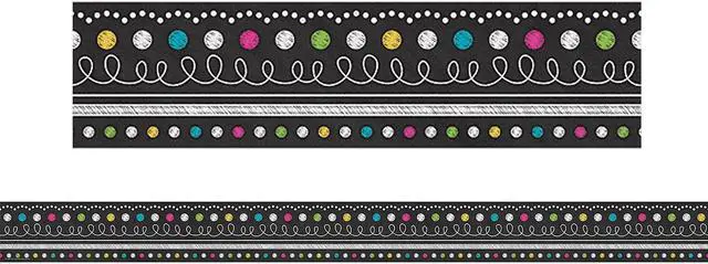 Alt view image 2 of 3 - Teacher Created Resources Rolled Straight Border 3" x 150' Chalkboard Brights (TCR8947-3)