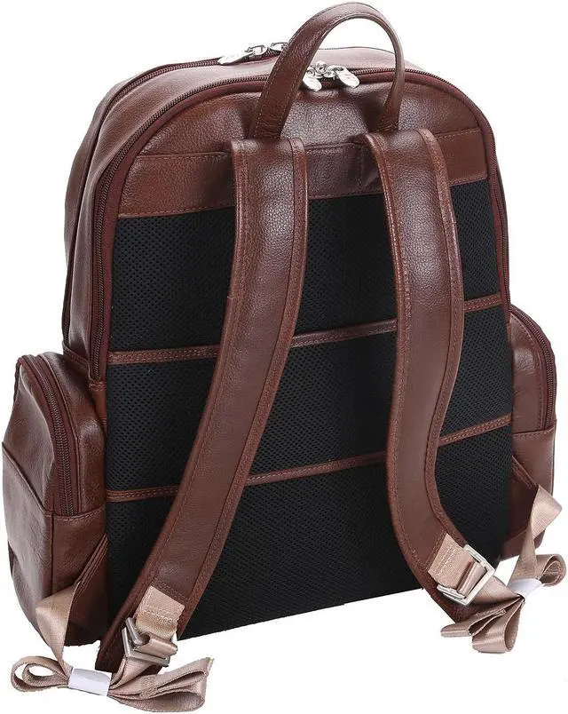 Alt view image 9 of 12 - S Series CUMBERLAND 15 Inch  Leather Dual Compartment Laptop Backpack